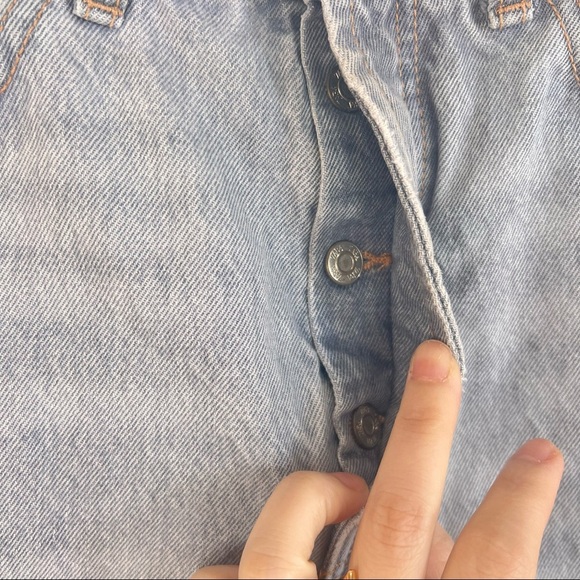 ZARA Womens High Rise Straight Leg Raw hem Distress Washed Jean Sz 6 -26”x26” - Picture 2 of 10